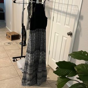 Long patterned maxi dress